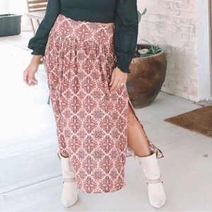 NWT Vici for Easel Floral Midi skirt with slit